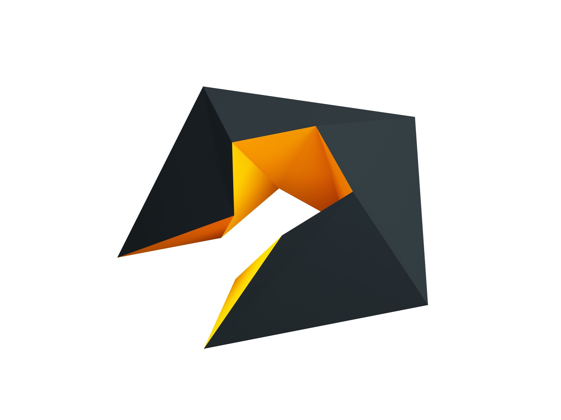 Dynamic logo isolated on a white background.